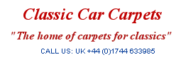Tailored car carpet sets for classic and vintage cars
